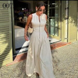Chic Cream Maxi Dress by